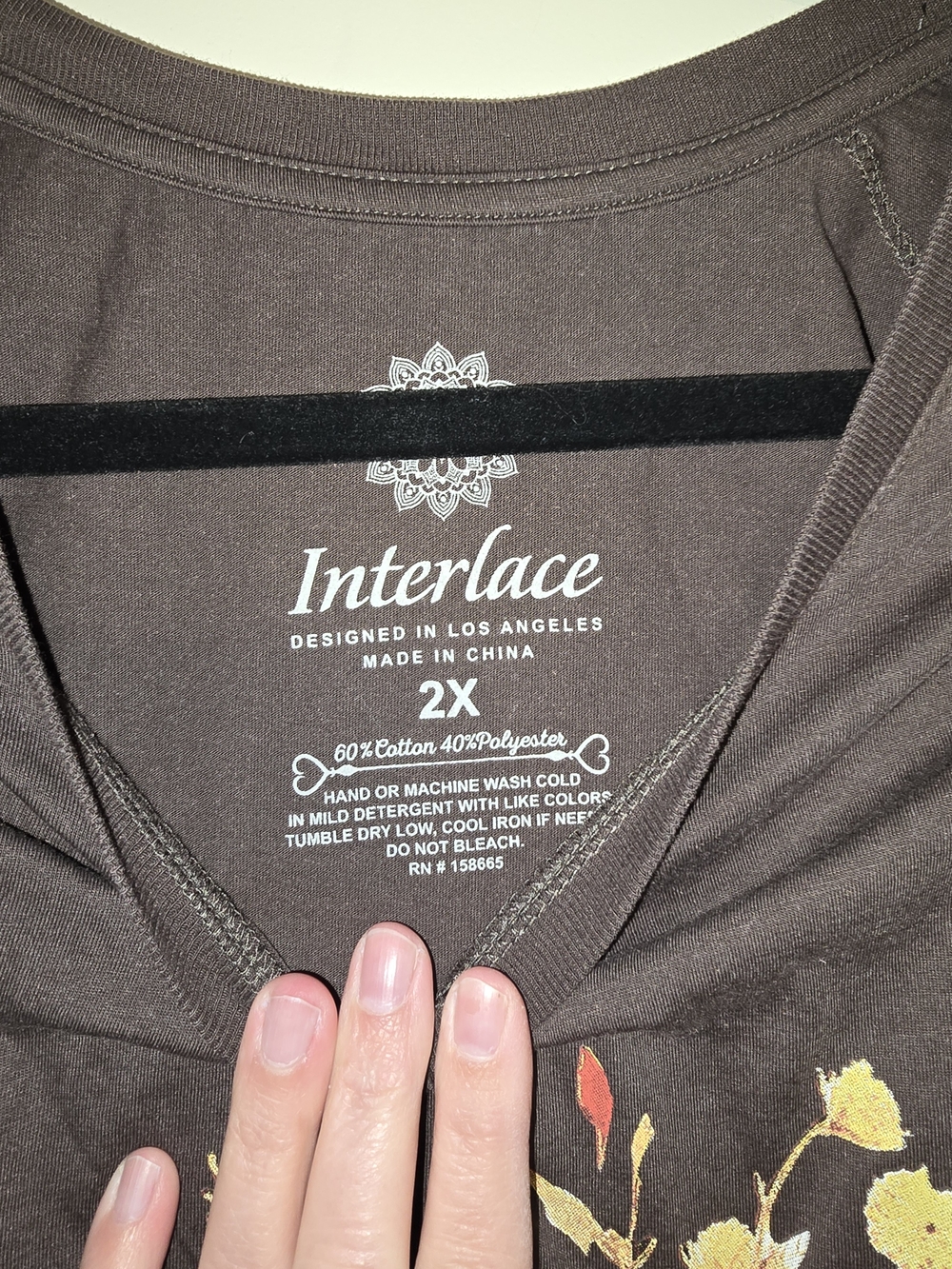 Floral Horse Graphic Tee - Dark Brown - Picture 2 of 3
